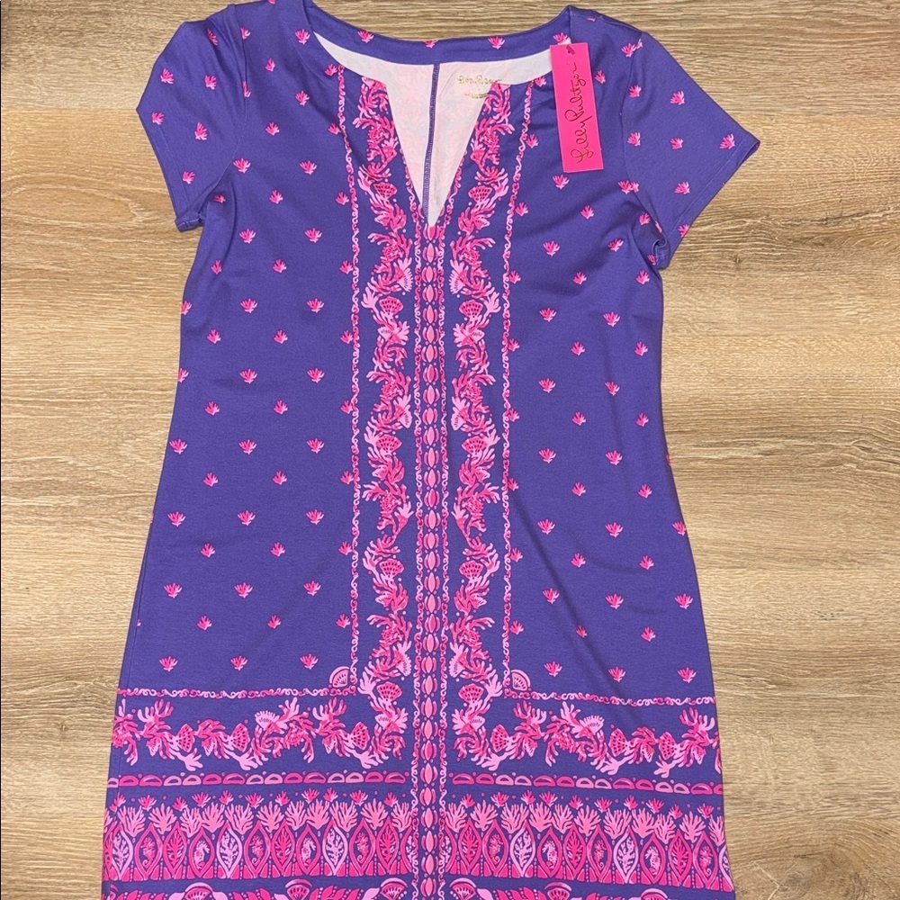 Lilly Pulitzer UPS 50+ Sophiletta dress mystical purple coral craze dress NWT L - Picture 4 of 9